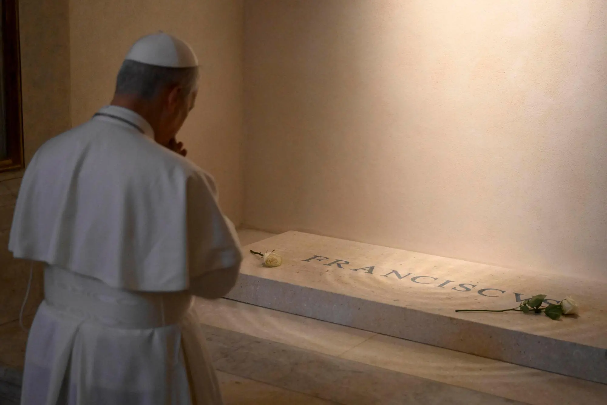 Papa Leone XIV a S.Maria Maggiore sulla tomba di Francesco