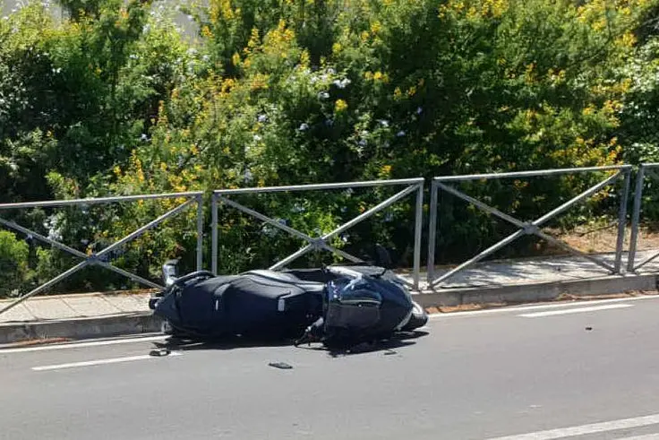 Lo scooter coinvolto nell'incidente (foto Ivan Murgana)