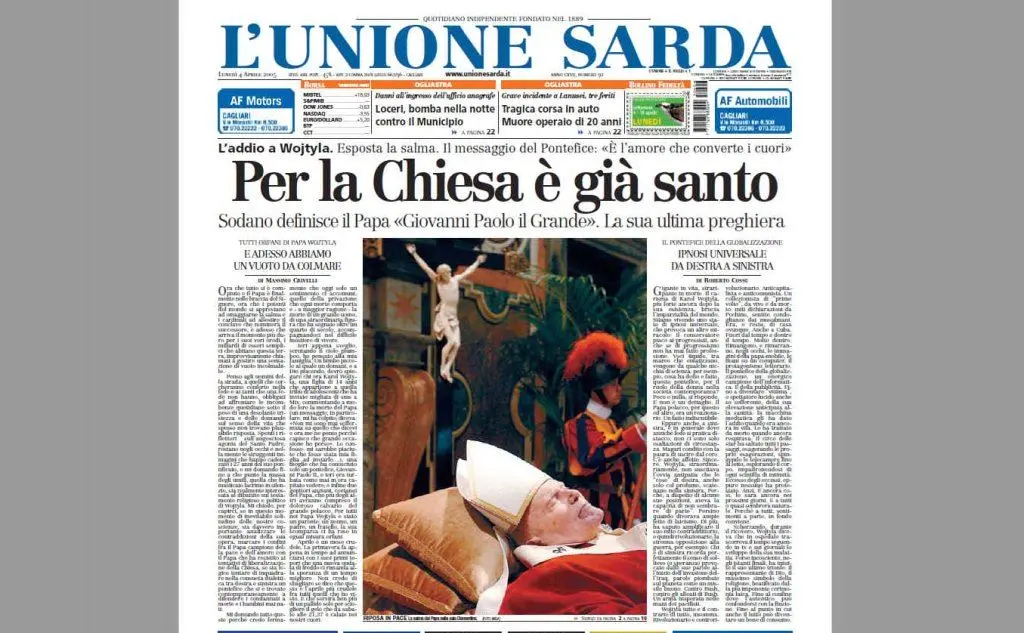 La notizia su L'Unione Sarda