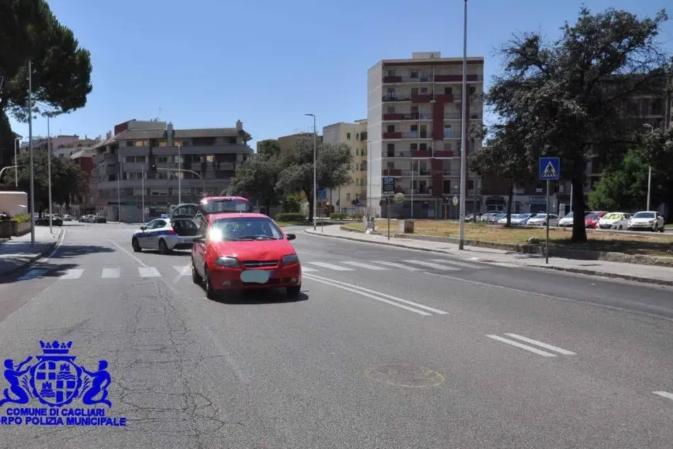 Il luogo dell'investimento (foto Polizia municipale Cagliari)