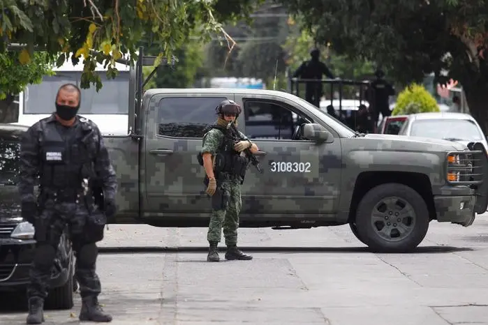 Polizia messicana (foto Ansa/Epa)