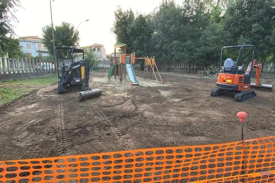 Ghilarza, i lavori al parco giochi