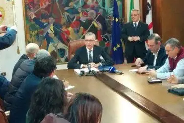 La conferenza stampa di Pigliaru