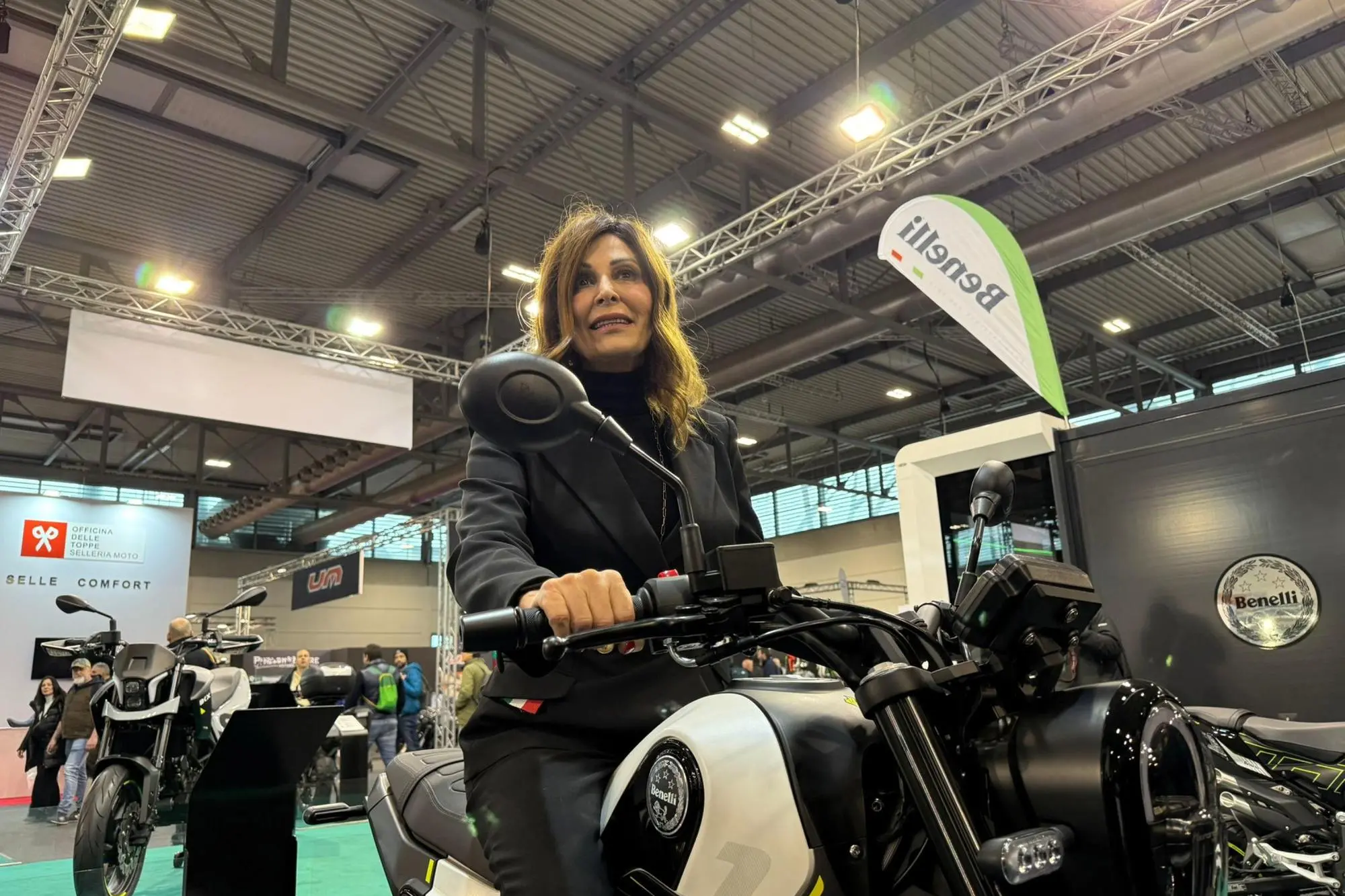 Il Ministro Daniela Santanchè durante l'inaugurazione della Fiera Motor Bike di Verona (Ansa)