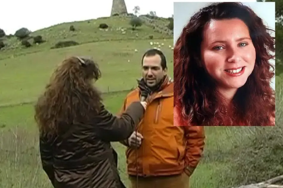 Maria Bonaria di Gaetano durante un'intervista nelle campagne del Marghine - nel riquadro il suo volto sorridente