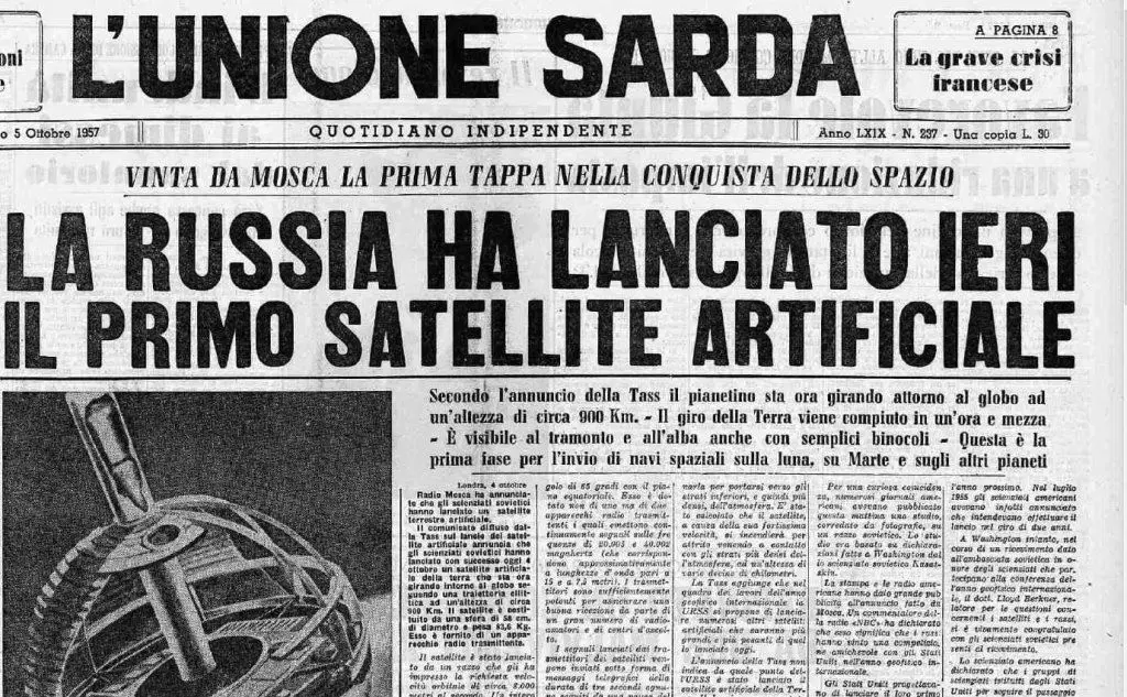 La prima pagina de &quot;L'Unione Sarda&quot; dedicata all'evento