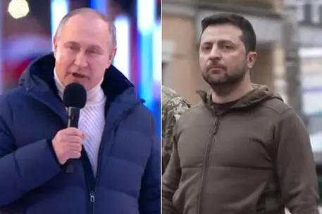 Vladimir Putin e Volodymyr Zelensky (foto Ansa)