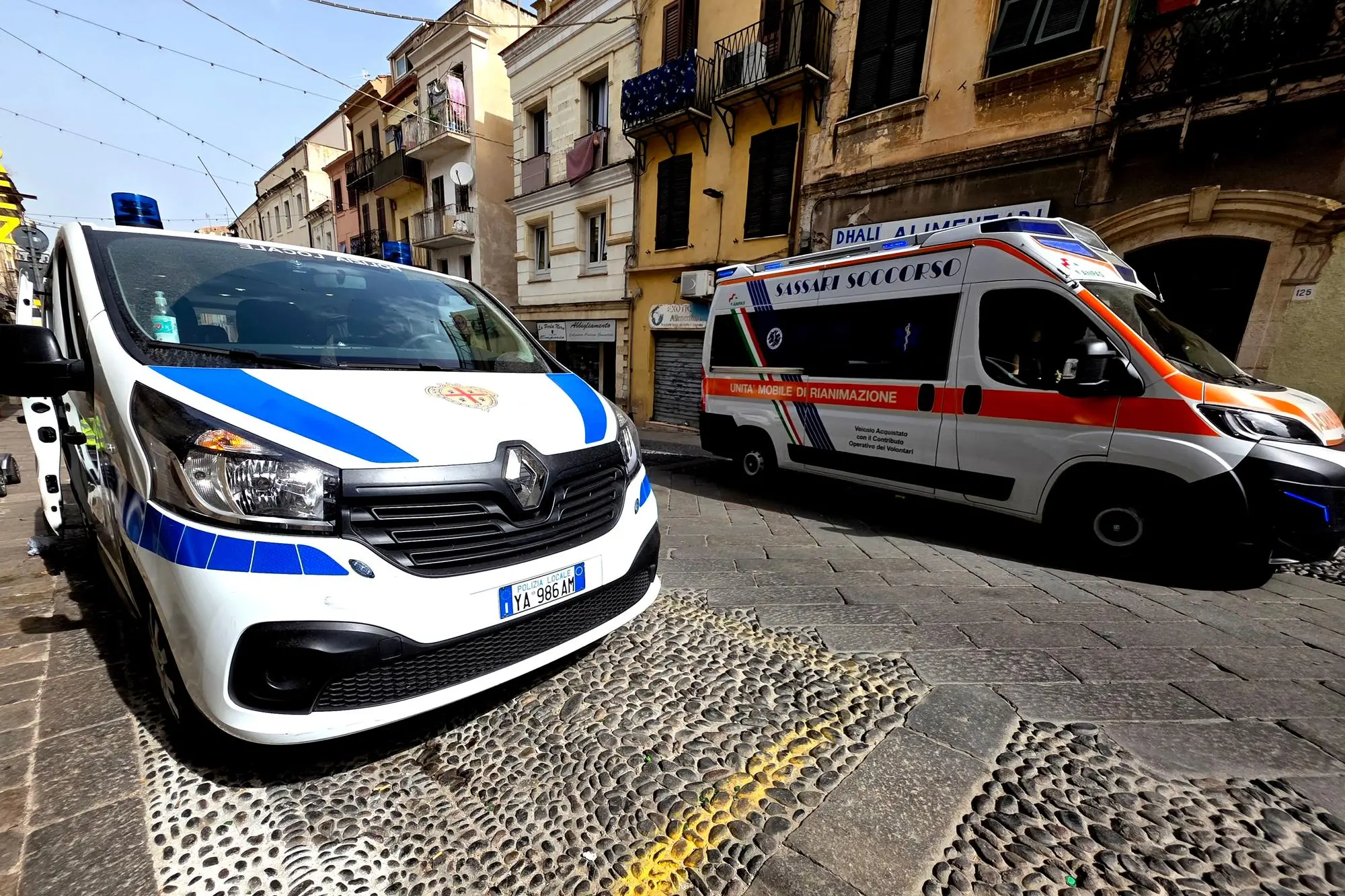 Intervento di polizia locale e 118