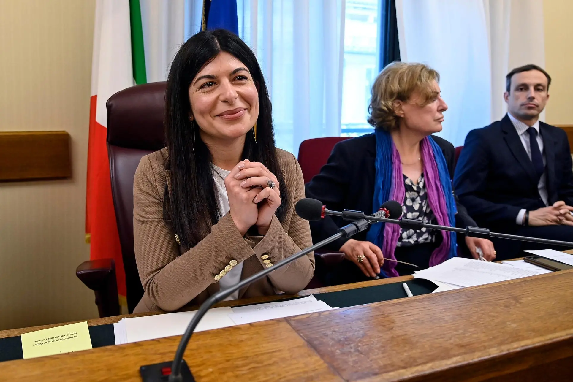 La deputata di Fratelli dÕItalia, Chiara Colosimo, neoeletta presidente della Commissione Parlamentare Antimafia, Palazzo San Macuto, Roma, 23 maggio 2023. ANSA/RICCARDO ANTIMIANI