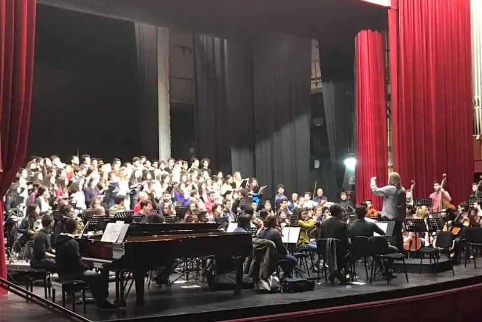 Il coro e l'orchestra del Conservatorio