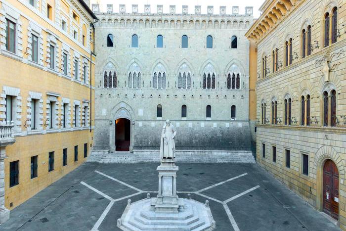 Palazzo Salimbeni, sede di Monte dei Paschi di Siena (Ansa)