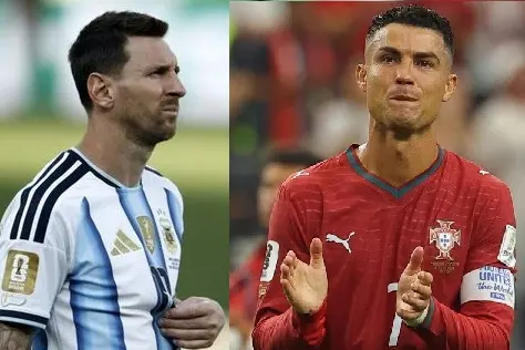 Lionel Messi e Cristiano Ronaldo nell'ultimo Mondiale (Ansa/Epa)