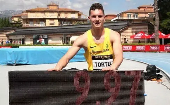 Filippo Tortu dopo il 9''97 di Rieti (foto Instagram)