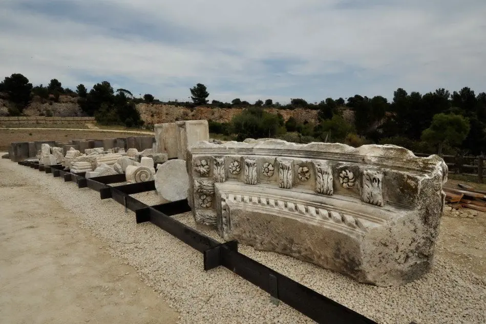 Alcuni dei resti recuperati nell'ex cava