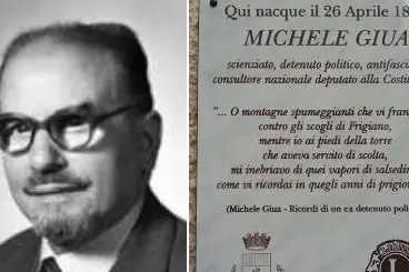 La targa omaggio a Michele Giua (foto concessa)