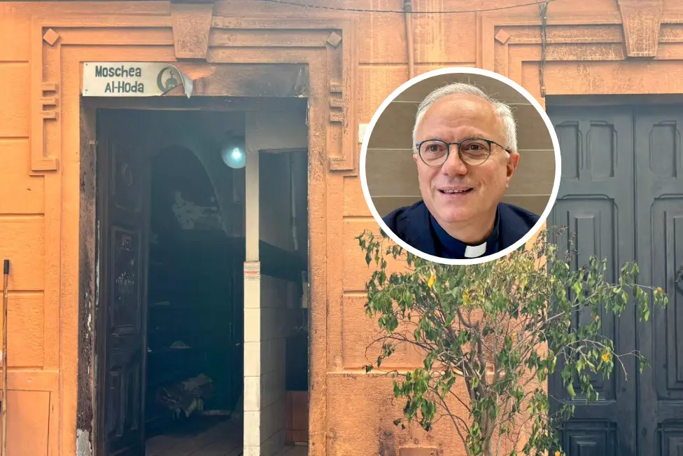 Nel cerchio l'arcivescovo di Cagliari Giuseppe Baturi
