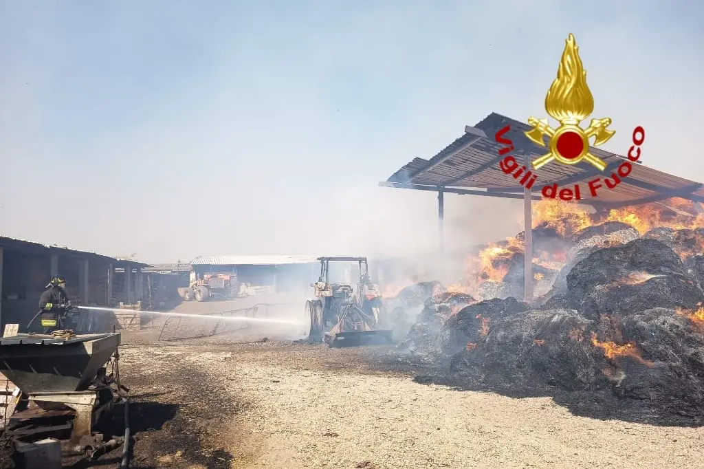Le fiamme nell'azienda agricola
