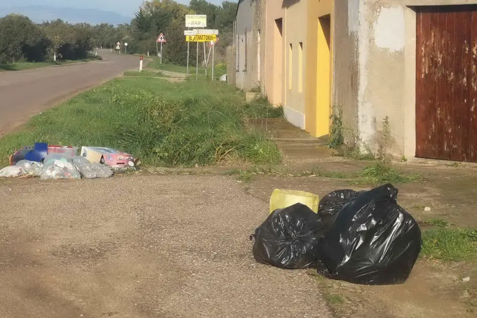 I rifiuti nel villaggio di San Salvatore (L'Unione Sarda - Pinna)