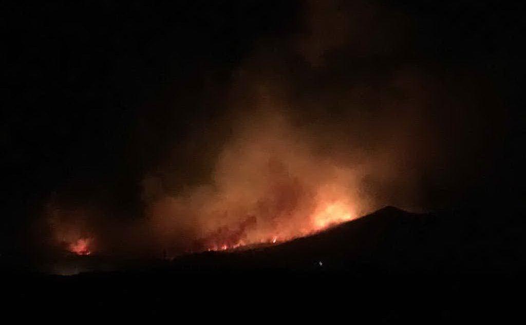 L'incendio nel sud della Sardegna (foto Deidda)