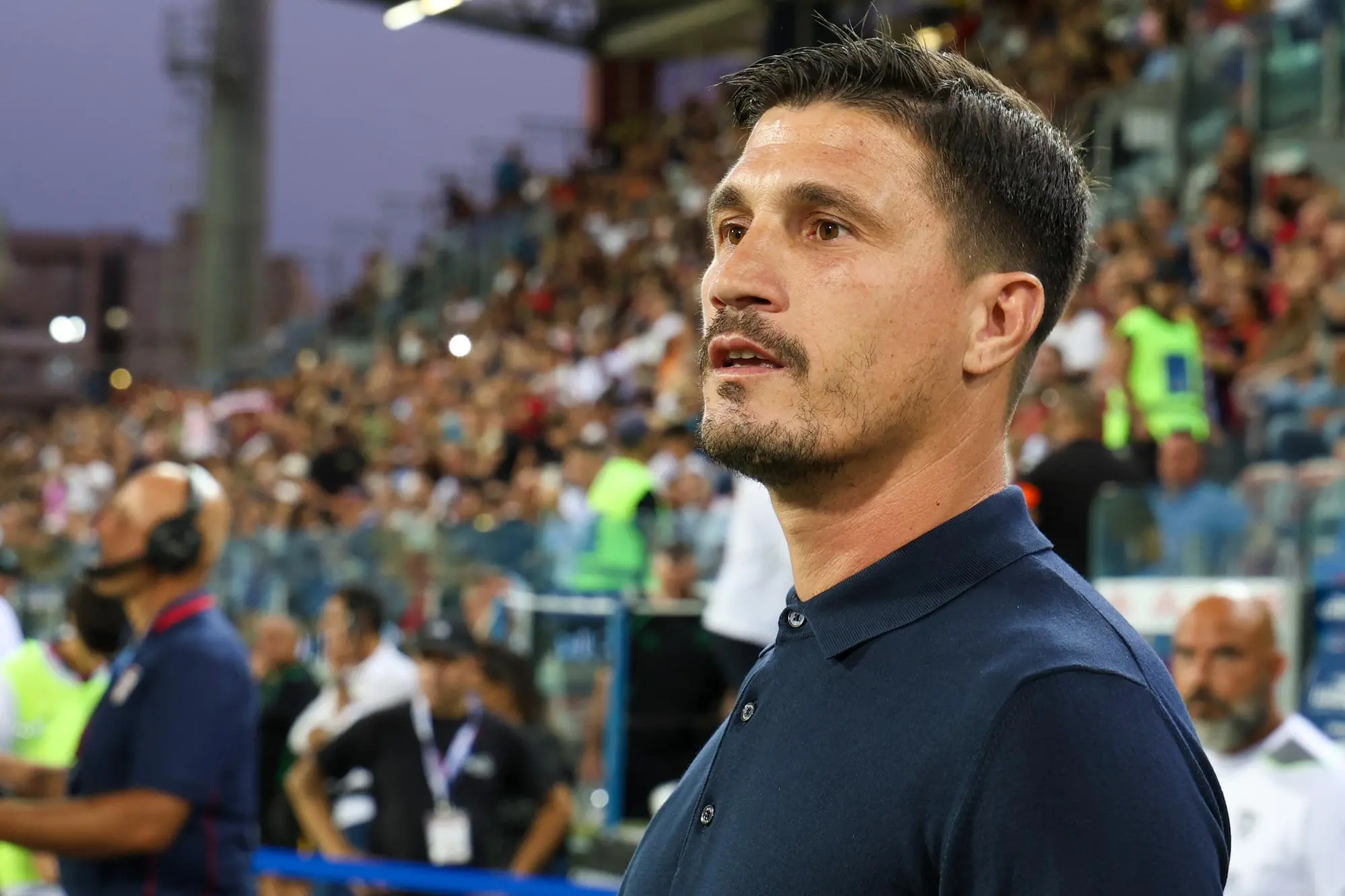 Fabio Pisacane nell'amichevole fra Cagliari e Saint-Étienne (foto Fabio Murru)