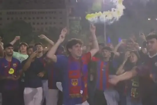 Calcio, il Barcellona campione di Spagna, dopo la vittoria col Real