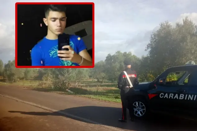 Il luogo dell'incidente e, nel riquadro, la vittima Cristian Medda (L'Unione Sarda)