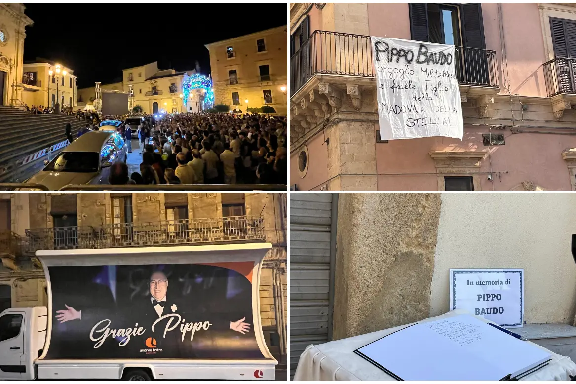 A Militello i funerali di Pippo Baudo (foto Ansa)
