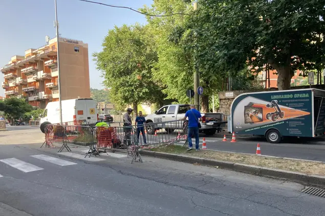 I lavori a Nuoro (foto Ledda)
