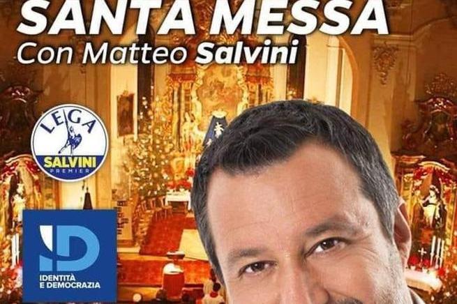“Santa messa con Matteo Salvini”: fa discutere la locandina sui social