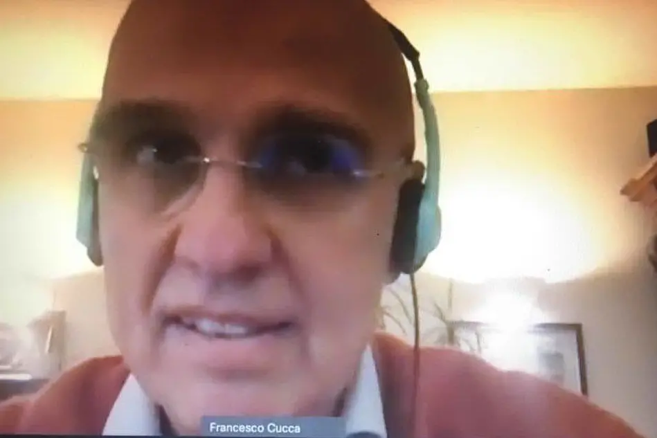 Il professor Cucca in videoconferenza