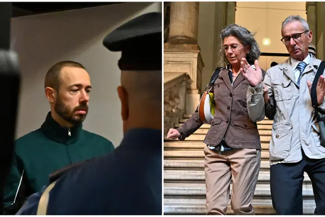 Alberto Scagni, a destra i genitori (Ansa)