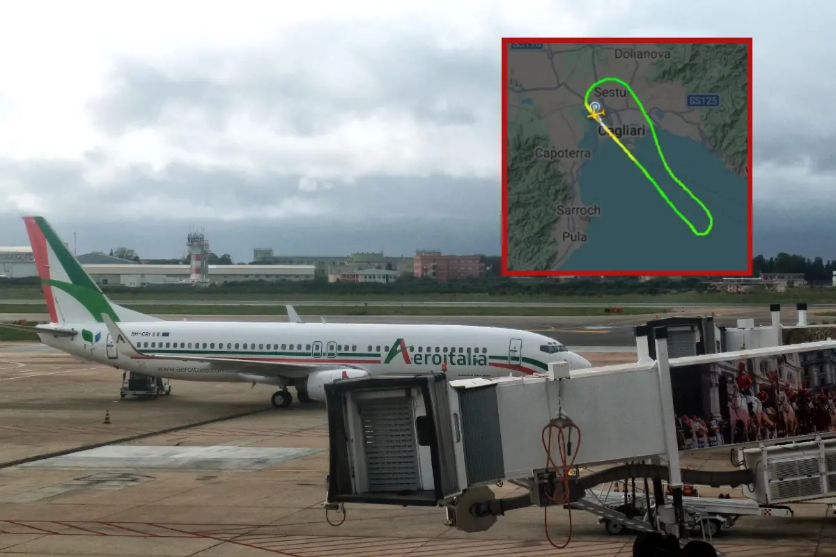 Rientro a Elmas per il volo Aeroitalia con destinazione Linate