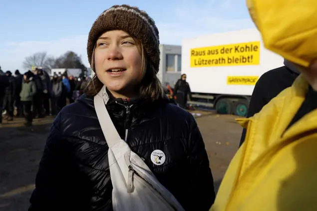 Greta partecipa alle proteste in Germania (Ansa)
