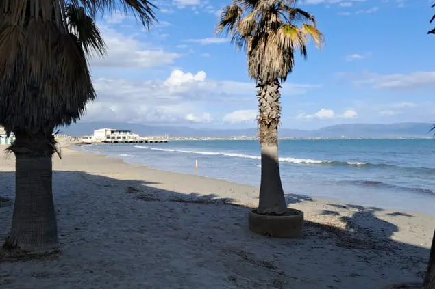 Il tratto del Poetto tra il D'Aquila e il Lido