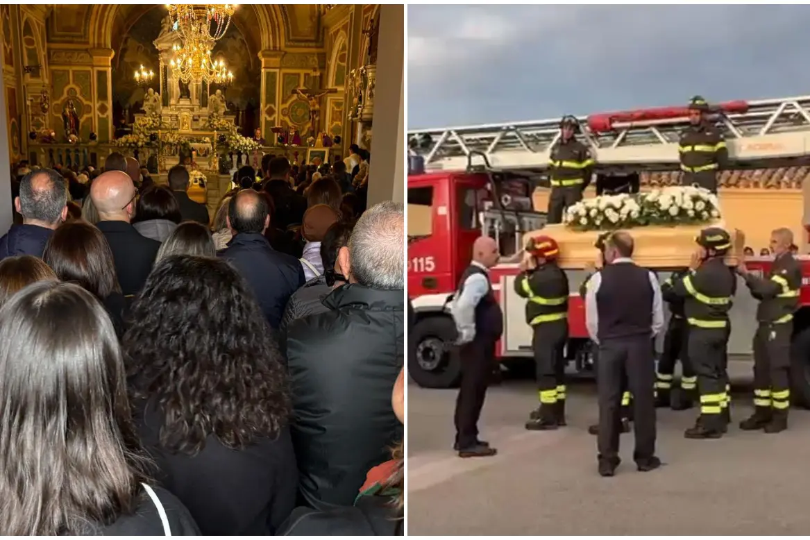 I funerali di Omar Masia (L'Unione Sarda)