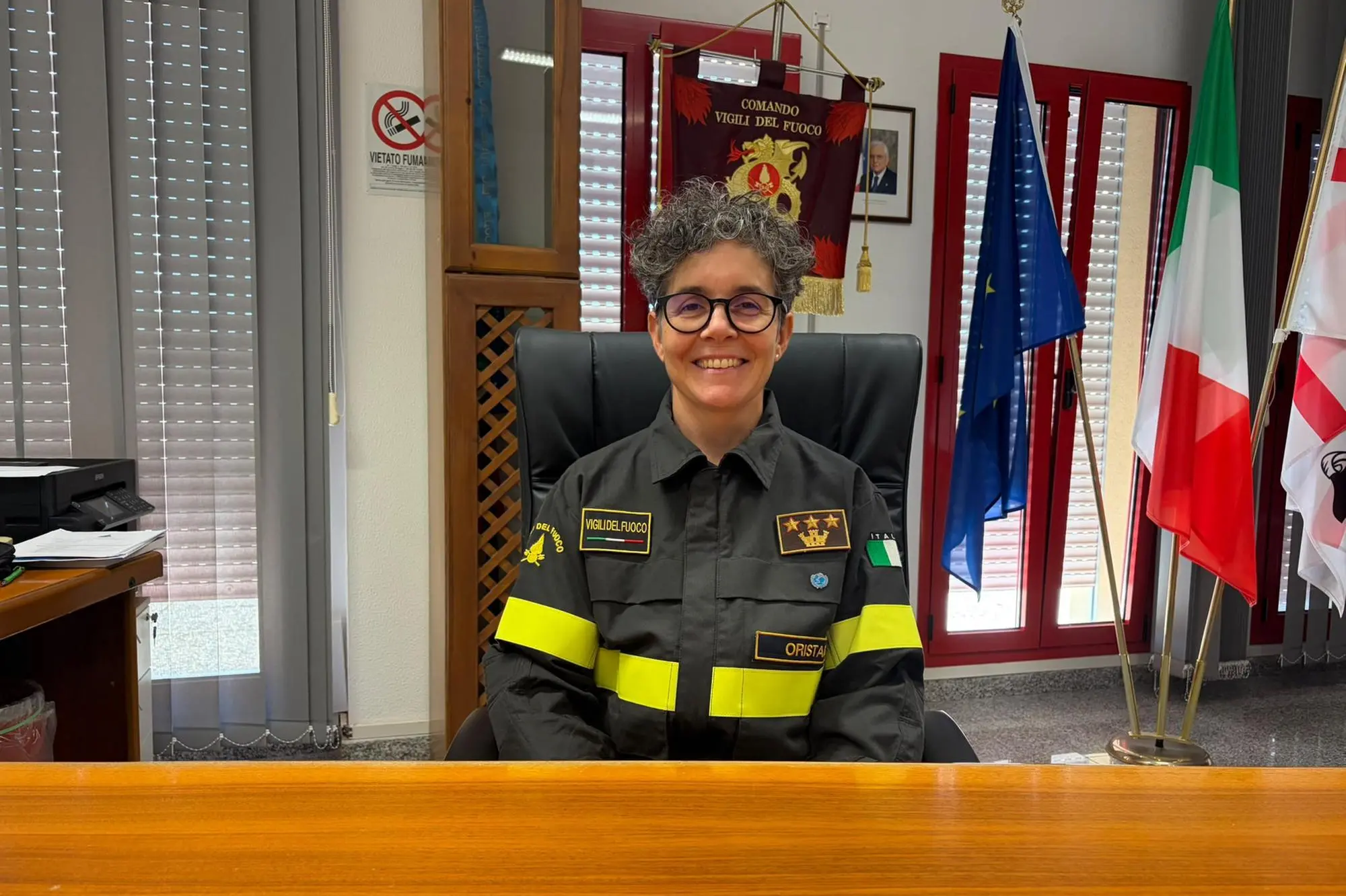 Natascia Erriu, comandante dei Vigili del fuoco di Oristano (foto V. Pinna)