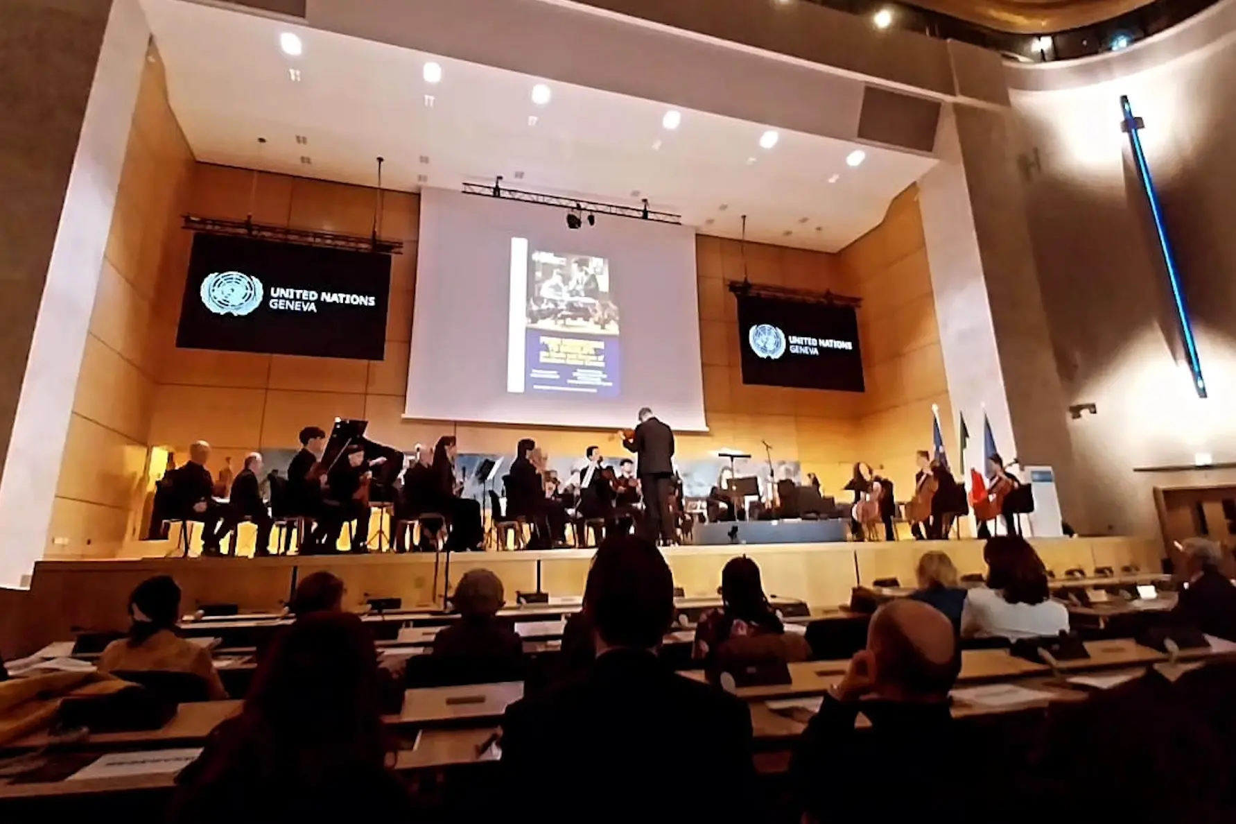 Il concerto nella sede Onu in Svizzera (foto ufficio stampa)