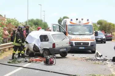 La Fiat Panda coinvolta nell'incidente mortale a Carbonia