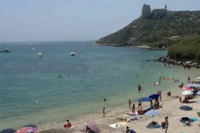 Panorama su Calamosca dalla terrazza dell'hotel