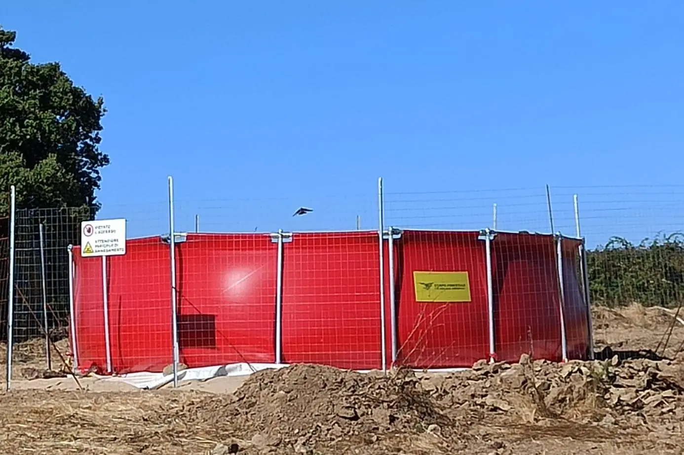 Il vascone installato a Mogorella (foto concessa)