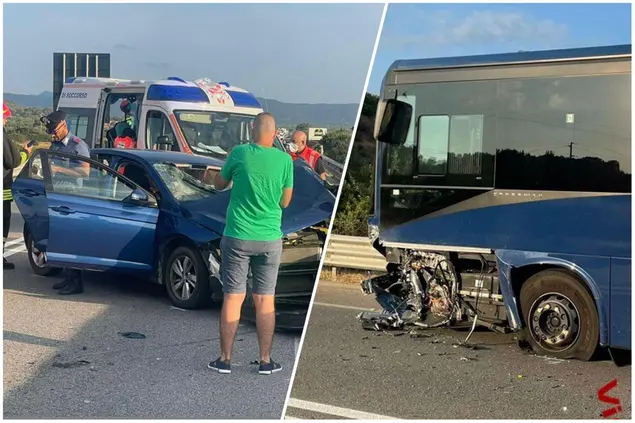 Olbia, incidente sulla circonvallazione nord (foto vigili del fuoco)