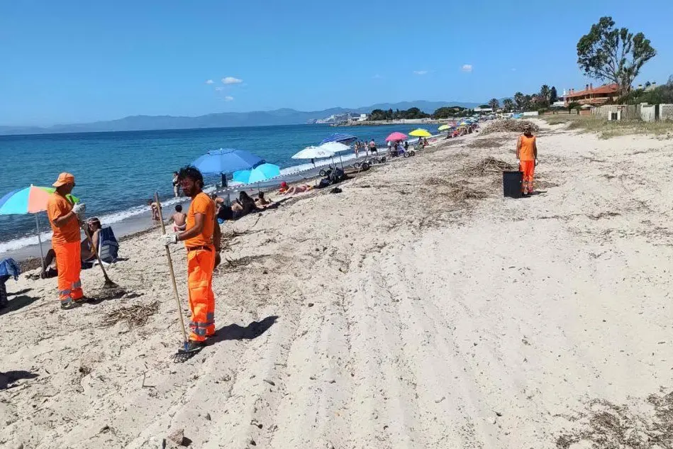 Le bonifiche in spiaggia (L'Unione Sarda - Daga)