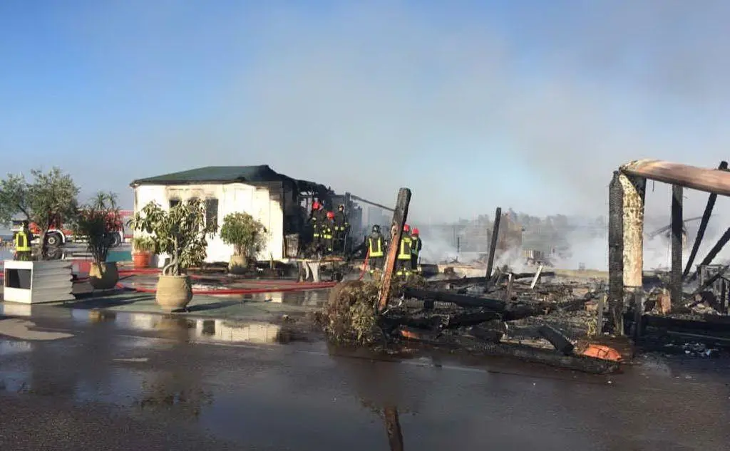 I vigili del fuoco sul posto