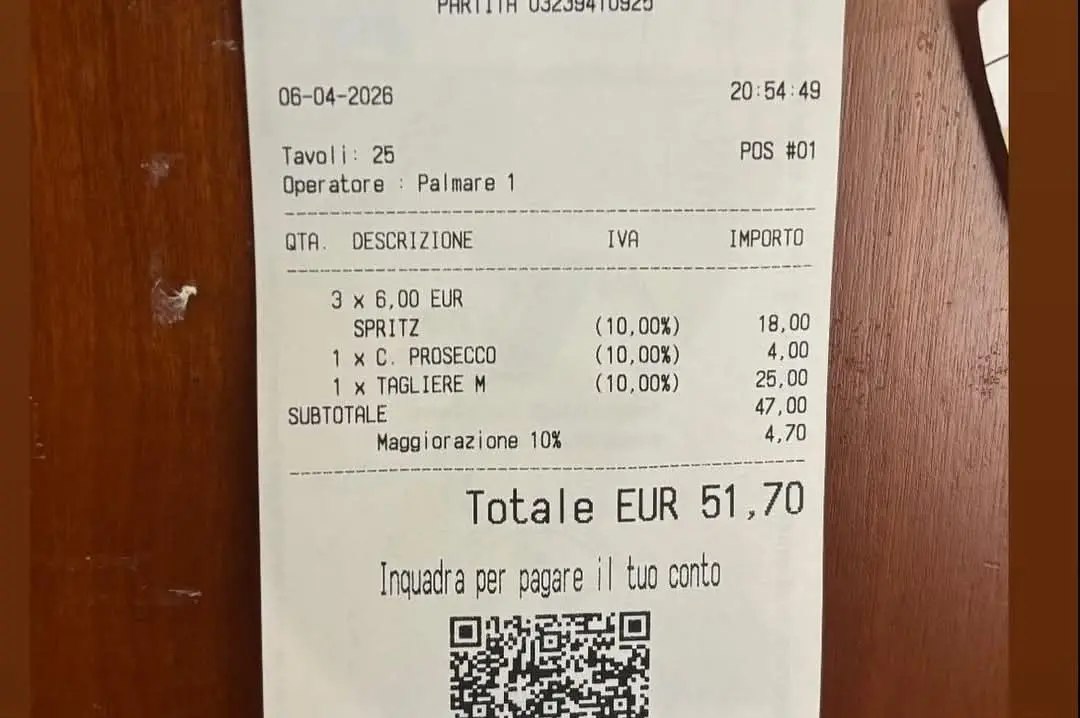 Lo scontrino non saldato