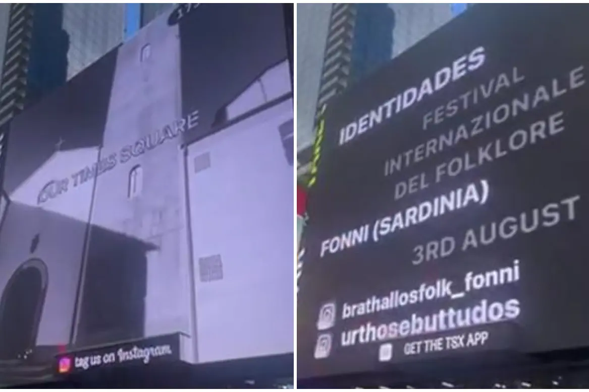 Le immagini sui maxi schermi di Times Square (foto da frame video)
