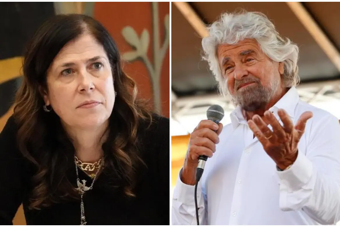 Alessandra Todde e Beppe Grillo (Ansa)