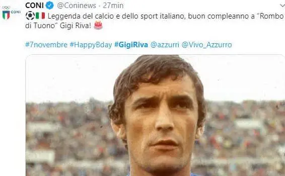Gli auguri del Coni su Twitter