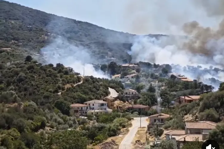 L'incendio a Ozieri (foto Pala)