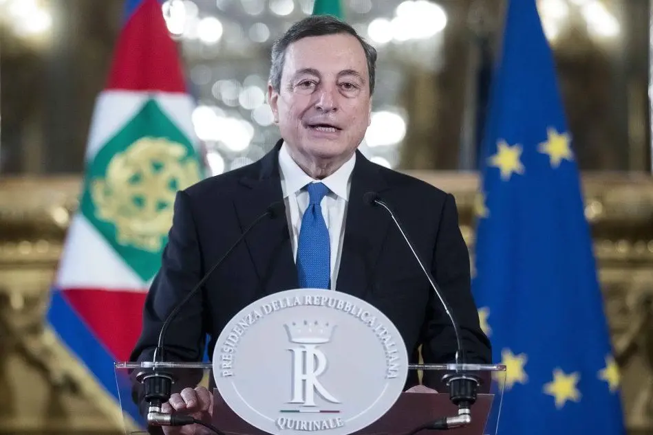 Mario Draghi al Quirinale (Ansa)