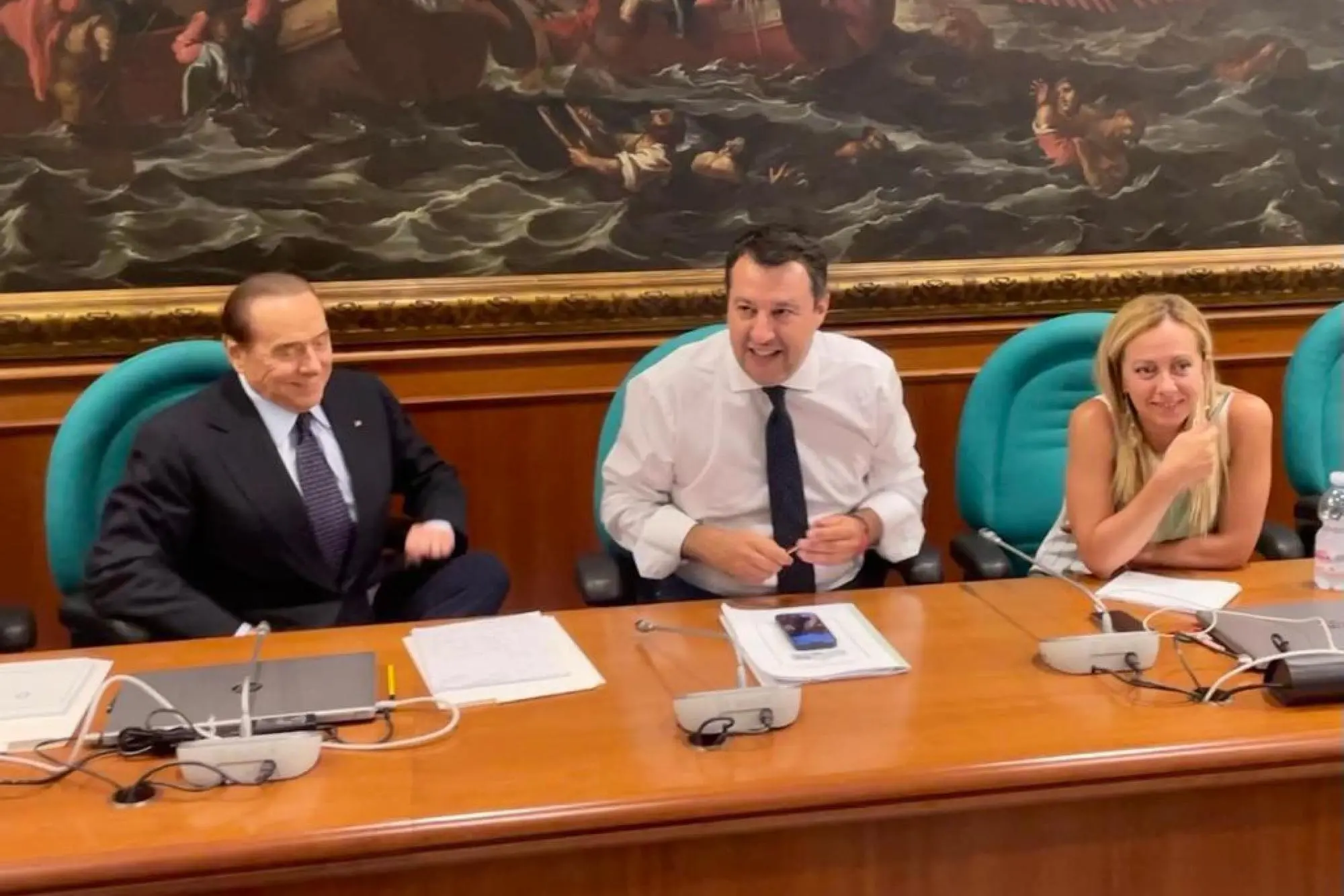 Silvio Berlusconi, Matteo Salvini e Giorgia Meloni (Ansa)